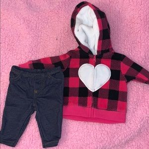 Heart hoodie with jeggins